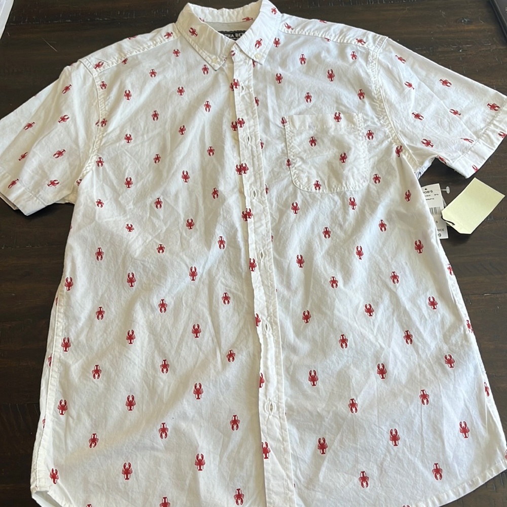 Mens Alpha Beta Shirt New Size Small Color White and Red